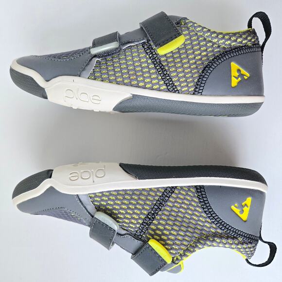 Plae NEW Kids TY Eco Poly Sneaker Shoes Gray Yellow Size US 1 EU 32 Unisex - Picture 11 of 14